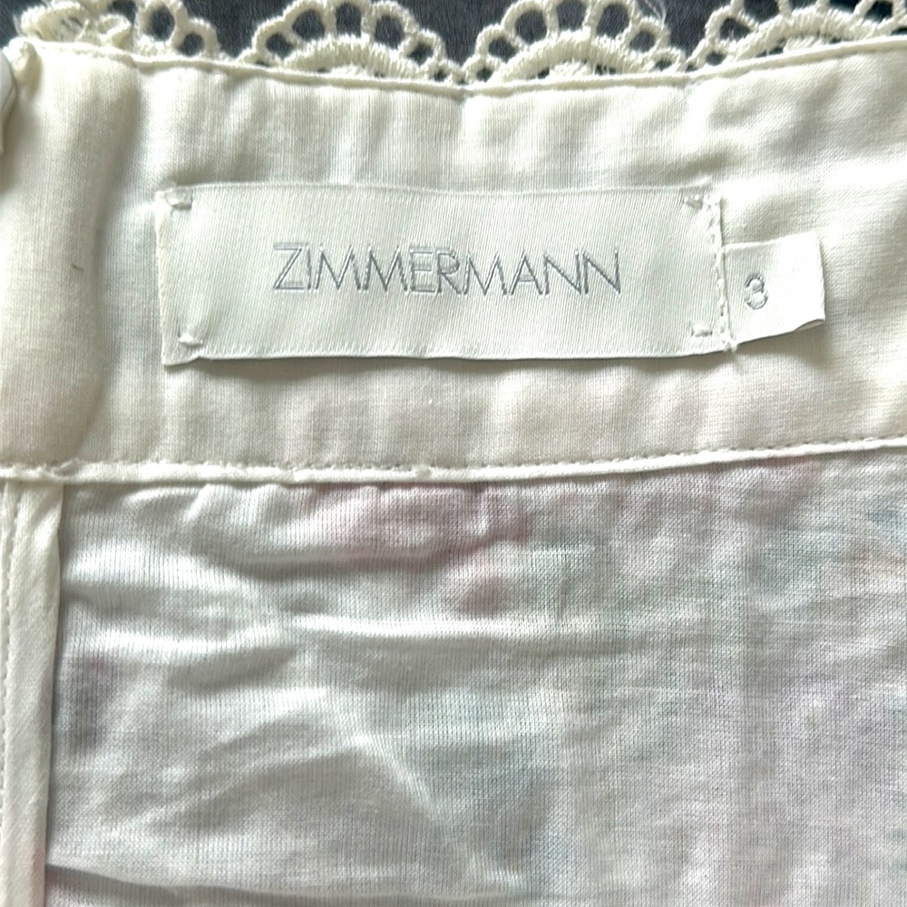 Zimmermann Cream Floral Lace-Trim Mini Skirt - Picture 3 of 6
